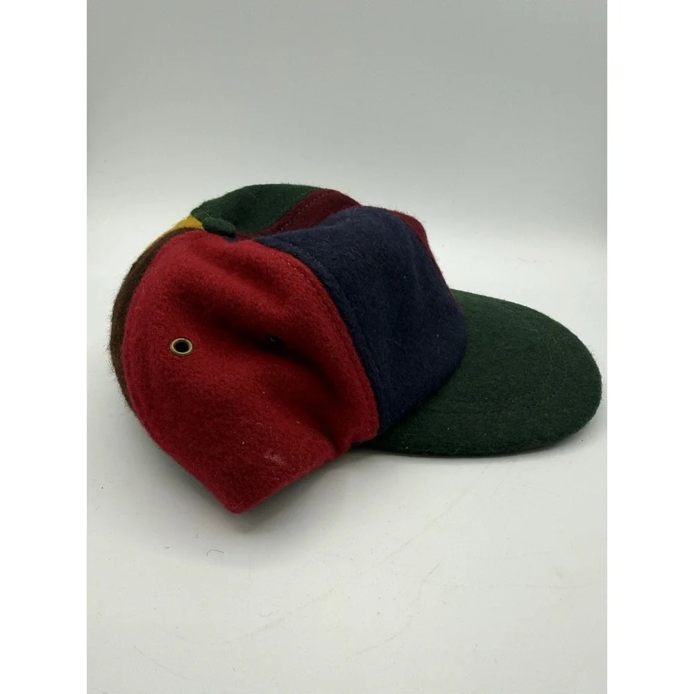 VTG J‎ Crew Wool Colorblock Hat Large Made In USA Retro Multicolor Cap